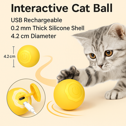 Interactive Cat Ball Toy - USB Rechargeable